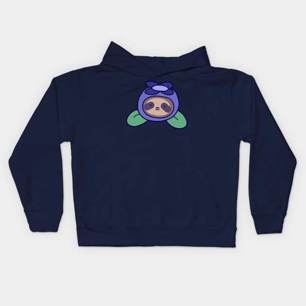 Blueberry Sloth Face Kids Hoodie by saradaboru